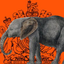 Load image into Gallery viewer, Royal Elephant (Orange) - Chloe Rox Design - Digital print - UK Art

