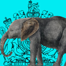 Load image into Gallery viewer, Royal Elephant (Tourqoise) - Chloe Rox Design - Digital print - UK Art
