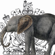 Load image into Gallery viewer, Royal Elephant (white) - Chloe Rox Design - Digital print - UK Art
