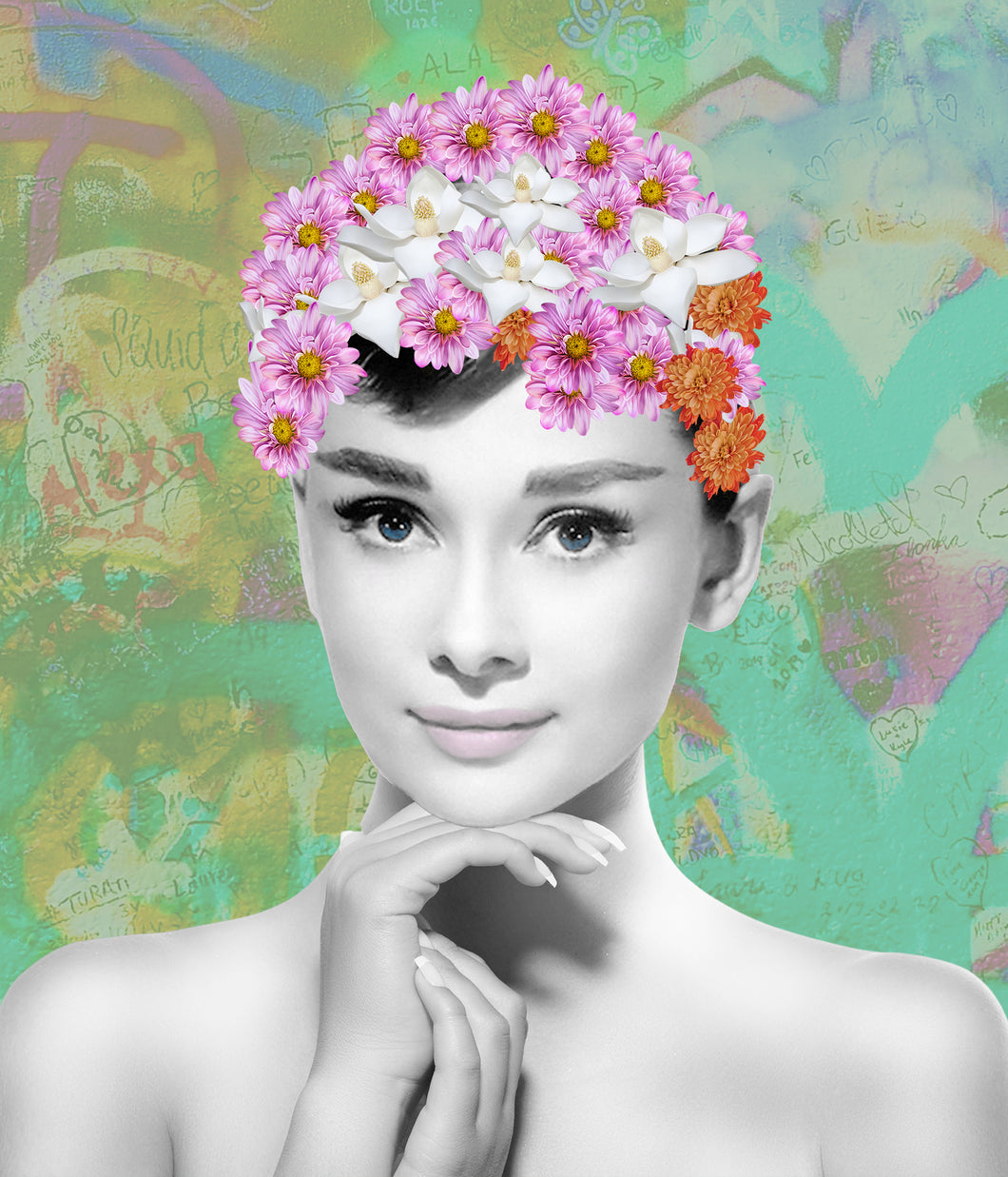 Flower girl (Green) - Chloe Rox Design - Digital print - UK Art
