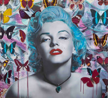 Load image into Gallery viewer, MARILYN THE BEAUTY WITHIN ( BLUE) - Chloe Rox Design - Digital print - UK Art
