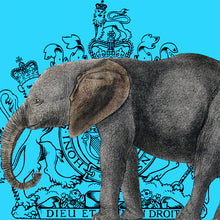 Load image into Gallery viewer, Royal Elephant (Blue) - Chloe Rox Design - Digital print - UK Art
