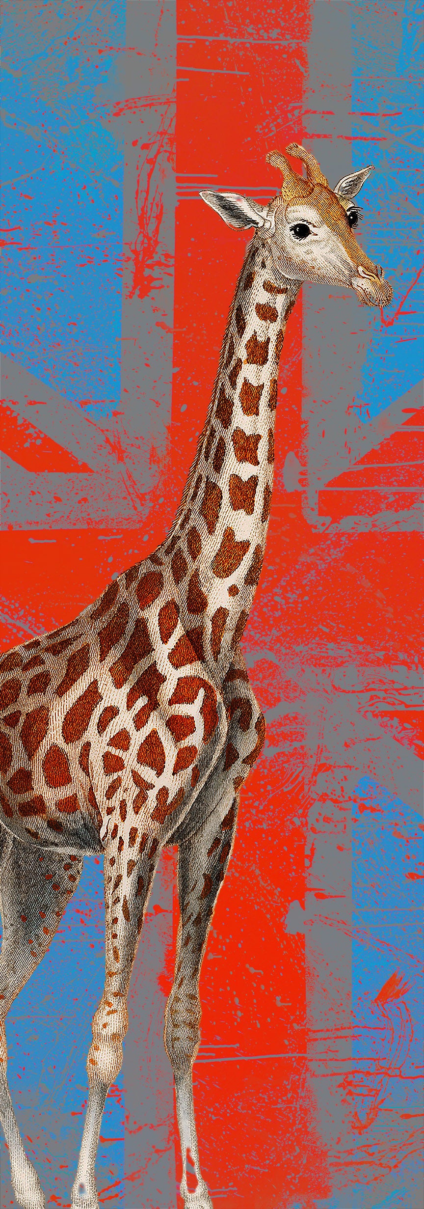 Giraffe flag (orange) - Chloe Rox Design - Digital print - UK Art