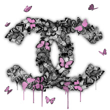 Load image into Gallery viewer, GATHER TOGETHER MONOCHROME &amp; PINK - Chloe Rox Design - Digital print - UK Art
