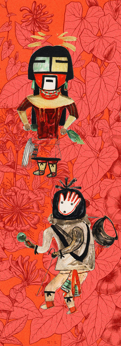 Native on orange - Chloe Rox Design - Digital print - UK Art