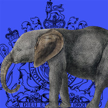 Load image into Gallery viewer, Royal Elephant (Dark Blue) - Chloe Rox Design - Digital print - UK Art
